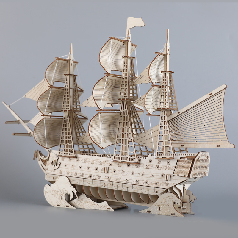 Woodworking Kits For Kids - DIY 3D Wooden Puzzles HMS Victory