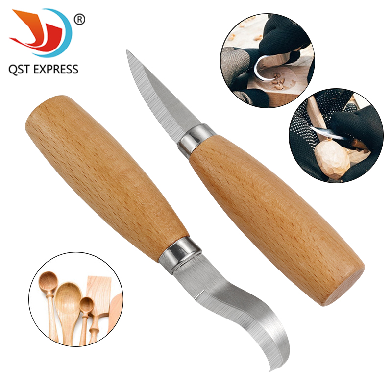 Woodworking Hand Tools - Stainless Iron Carving Knife Beech Wood