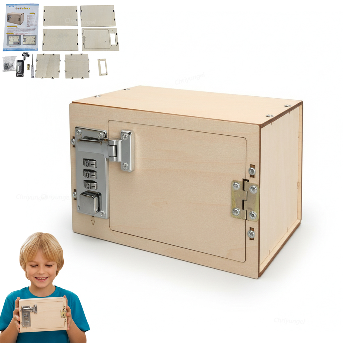 Woodworking Kits For Kids - DIY Wooden Mechanical Password Box Kit