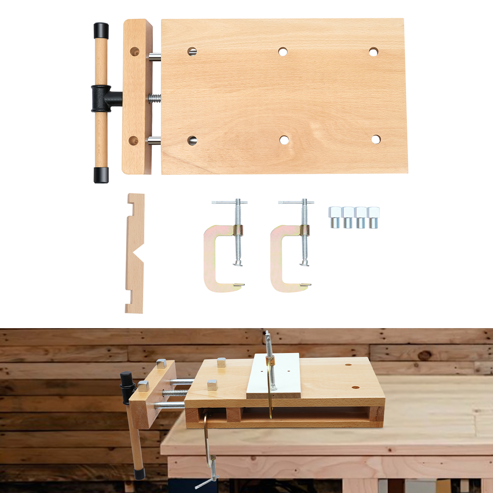 Woodworking Vise Types - CNCEST Hard Wood Workbench, Desktop Portable