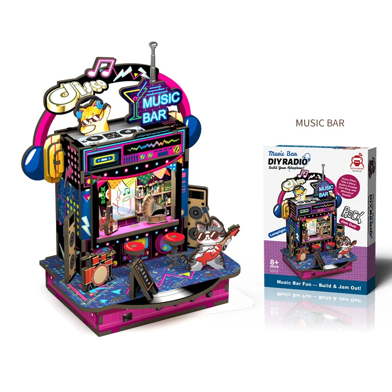 Woodworking Kits For Kids - New Cute Bookstore Music Box Wooden