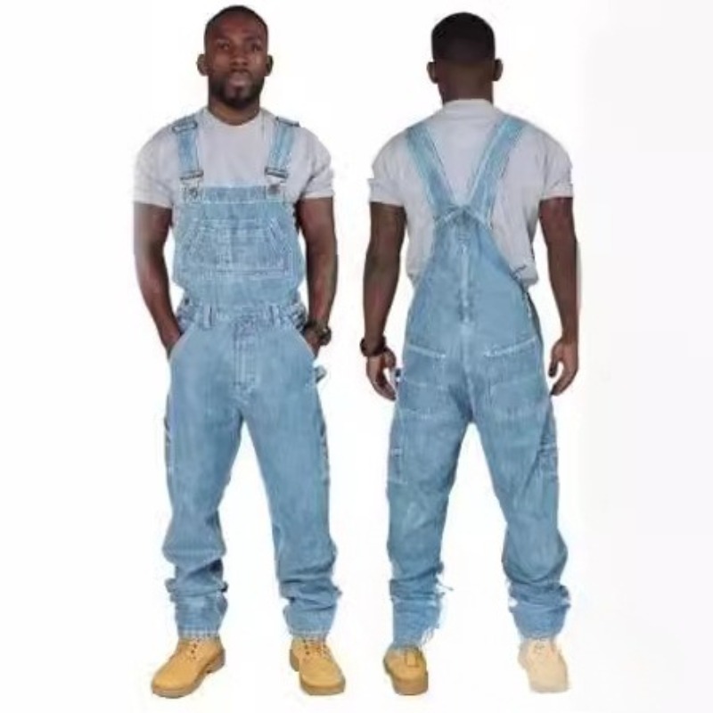 Men‘s Ripped Denim Overalls –  – Woodworking Overalls recenzja i cena