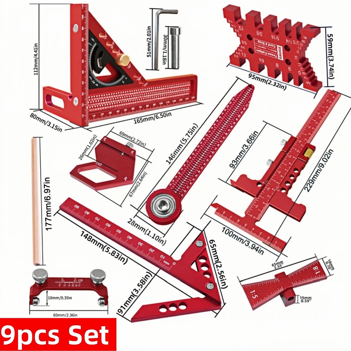 9pcs/10pcs Woodworking Measuri – Woodworking Free Plans recenzja i cena
