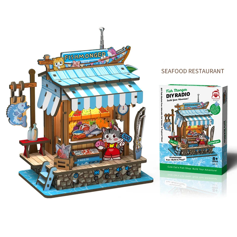 New Cute Bookstore Music Box   – Woodworking Kits For Kids recenzja i cena
